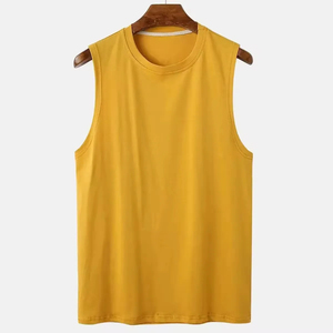 Camiseta sin mangas con cuello redondo para hombre, tejido de punto suave y transpirable, estampado por sublimación, nailon/poliéster/spandex, para deportes, gimnasio, yoga, uso diario - Product Image 3