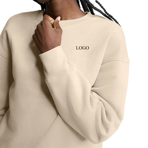 Sudadera Premium de Peso Medio con Cuello Redondo y Bordado, Mezcla de Algodón y Felpa, Sudadera Personalizada para Mujer con Logotipo Frontal, Primavera/Verano/Otoño - Product Image 4