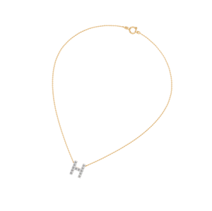 Collar con colgante de letra inicial H para mujer, oro sólido de 14K, Diamante cultivado en laboratorio certificado IGI para bodas, personalizable OEM ODM - Product Image 3
