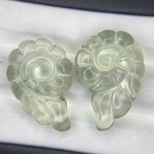 Pierre précieuse sculptée en améthyste verte faite à la main 23x16 MM forme de coquille de mer ovale naturelle pour la fabrication de bijoux - Product Image 5