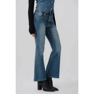 Pantalones vaqueros informales de alta calidad con logotipo personalizado, ropa de calle de invierno, pantalones vaqueros con botones 2025 - Product Image 1