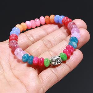 Best Seller 8mm Smooth Rondelle Shape Multi Quartz Gemstone <b>Beads</b> Beautiful Jewelry Making Components for Stratchable Bracelet - Product Image 3