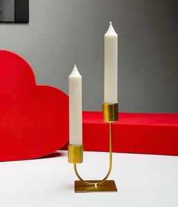 Polished Metal Taper <b>Candle</b> Holder Gold Silver Petal Shape Candlestick Stand Wedding Dining Table Centerpiece Luxury Elegant Art - Product Image 3