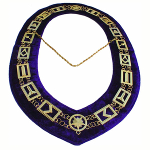 Custom Blue Masonic Collar Embroidered Silver Trim Rhinestone Decoration Classical Design Metal Badge with Safety <b>Pin</b> - Product Image 5