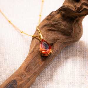 Pear Ruby Gemstone Pendant <b>Necklace</b> July <b>Birthstone</b> Jewelry Gold Drop <b>Necklace</b> Handmade Minimalist Ruby <b>Necklace</b> For Women - Product Image 3