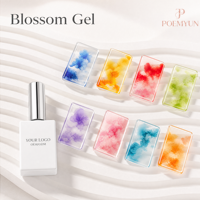 Gel Polish Transparent Effet Fleur Épanouieuse pour Ongles, Gel UV LED à Effet Aquarelle Marbré Fumé, OEM ODM