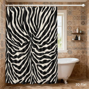 Custom Printed Waterproof Shower Shower <b>Curtain</b> for Bathroom Waterproof Polyester with <b>Hooks</b> - Product Image 1