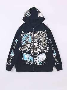 100% coton polaire pull à capuche hommes en relief poche kangourou brodé ODM respirant fermeture éclair extérieur lourd surdimensionné - Product Image 2