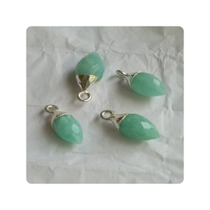 Connecteurs de pierres précieuses Briolette à facettes Lemon Topaz Trillion Bezel et breloques en pierres précieuses - Product Image 2