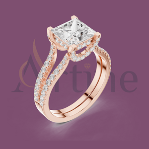 Bague de couple en argent gravé sur mesure 10K - Product Image 1