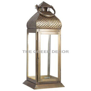 Última llegada Metal de acero inoxidable con mango de cuerda Forma de pilar cuadrado Brillante Polaco Vela decorativa Linterna - Product Image 3