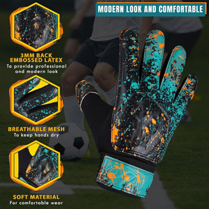 Gants de gardien de but de football pour adultes de qualité supérieure en gros, latex imperméable, doigts entiers, technologie de préhension supérieure, sangle de poignet réglable - Product Image 3