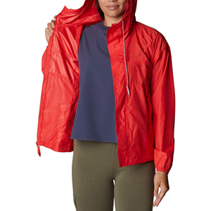 Veste coupe-vent sur mesure pour femme en nylon respirant et léger, vente en gros, vêtements de sport tendance, extérieur, à capuche, en coton teint uni - Product Image 2