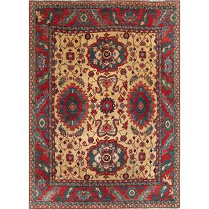 Alfombras de Lana Anudadas a Mano Aalam Gold Pae-5110, Alfombras Clásicas de Alta Calidad para el Hogar, para Sala de Estar, Dormitorio, Pasillo, Medallón Cuadrado, Rectángulo - Product Image 1