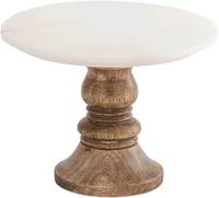 Support à gâteau moderne en bois et marbre pour mariage, fête, hôtel, avec montage facile et emballage en boîte
