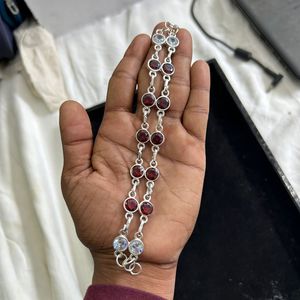 สร้อยข้อมือเงินสเตอร์ลิง925, สร้อยข้อมือเพทาย, สร้อยข้อมือแฮนด์เมด, สร้อยข้อมือข้อมือข้อมือ, สายรัดข้อมือ, สร้อยข้อมือหิน8ชิ้น - Product Image 4