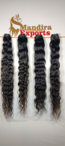 100% Paquetes de cabello humano virgen baratos con ondas naturales crudas sin procesar Máquina de extensiones indias onduladas de trama doble coloreada por el proveedor - Product Image 2