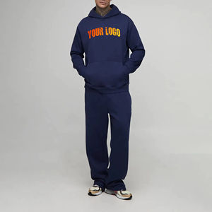 Ensemble de survêtement d'hiver pour homme 100 % coton OEM/ODM, avec logo brodé personnalisé, poids lourd 480 GSM, couleur unie, style streetwear - Product Image 4