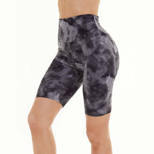 2024 Push Up Leggings personalizado tela suave Tie Dye Yoga Shorts Spandex y poliéster Yoga Gym ejercicio mujeres Biker Shorts - Product Image 1