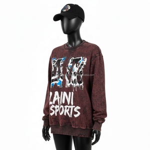 Sudadera para Mujer, Algodón, Color Granate y Negro, Estampado Gráfico, Logotipo Personalizado, Serigrafía, Ropa Casual, Transpirable - Product Image 4