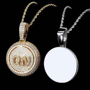 Pendentif Lettres Tendance pour Homme en Moissanite et Diamant, Plaqué Or Rose/Or, Argent 925, Personnalisable, Bijoux Hip Hop Rotatifs - Product Image 4