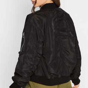 Chaqueta de Satén Transpirable Personalizada para Otoño-Invierno 2026, Chaqueta Casual de Manga Larga a Prueba de Viento para Mujer, Chaqueta Bomber de Piel de Oveja para Chicas - Product Image 6