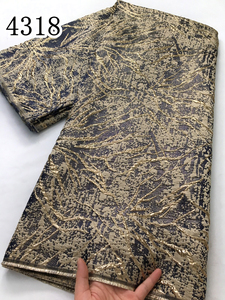 4318 nigeriano tessuto di pizzo Jacquard di alta qualità doratura africano in <span class=keywords><strong>Organza</strong></span> tessuto francese festa per le donne abiti - Product Image 2