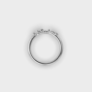 Bague ouverte à double bande en or jaune/blanc et rose 14 carats avec diamants cultivés en laboratoire certifiés IGI, de forme ronde et poire, sertie de diamants pavés - Product Image 4