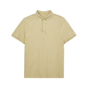 Polo de Manga Corta para Hombre, Verano, con Logotipo Personalizado OEM, Estilo Simple, Rayas en Contraste, Solapa Teñida, Diseño Liso - Product Image 2