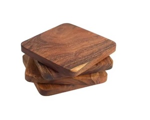 Sous-verres en bois de haute qualité en vrac quantité Vintage Unique moderne de haute qualité personnalisé carré meilleurs sous-verres en noyer. - Product Image 1