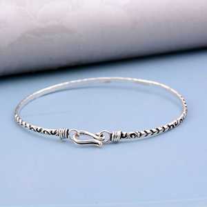 New Arrival Design <b>Boho</b> Floral Bangle <b>Boho</b> Brass Bangle Women Oxidized Silver Finish Filigree Pattern Bangle Wholesale/OEM/ODM - Product Image 4
