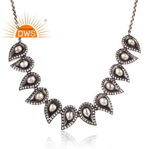 Cristal Quartz Zircone Pierres Précieuses Argent Sterling Collier Traditionnel Bijoux Collection Classique - Product Image 4