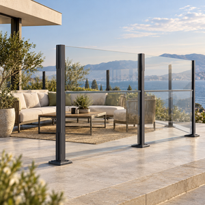 Rompevientos Motorizado de Aluminio para Exteriores WISE COMPANY, Marco con Recubrimiento en Polvo, Barrera de Vidrio Templado Ecológica - Product Image 2