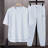 T-shirt Homme Personnalisé OEM, Couleur Unie, Mélange Coton Anti-Plis Respirant, Tendance Japonaise Été 2025, Manches Courtes