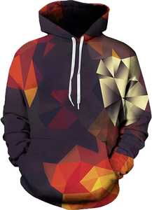 Hoodies pour hommes graphique lettre imprimé à manches longues sweat-shirt à cordon hauts pullover avec poche - Product Image 2