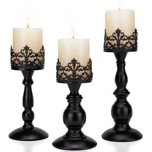 Bougeoir en métal à finition antique, support de bougie pour l'éclairage et la décoration de la maison, ensemble élégant de porte-bougie décoratif - Product Image 2