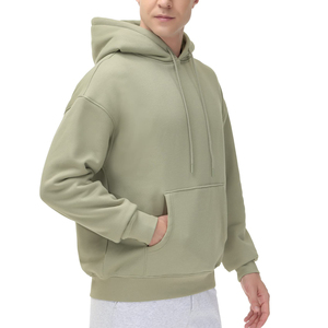 Sudadera con capucha para hombre Trending Heavyweight Basics 100% algodón y mangas cálidas mezcladas Patrón sólido para invierno - Product Image 2
