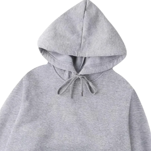 Light <b>Grey</b> Pullover Hoodie Cotton Fleece Plain Blank Hooded <b>Sweatshirt</b> Unisex Winter Wear Casual Kangaroo Pocket Wholesale - Product Image 2