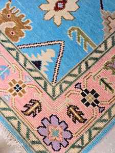 Tapis à nœuds noués à la main de haute qualité tapis d'intérieur à motif papillon en laine touffetée avec travail brodé pour le salon, la chambre à coucher - Product Image 3