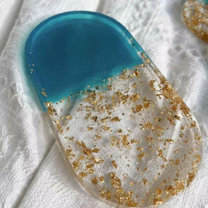 Resin <b>Decorative</b> Tray in Multiple Colors Cosmetic Organizer Home <b>Decor</b> Oval Resin Tray Vanity Tray High Quality - Product Image 1