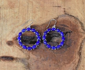 Lapis pierres précieuses boucles d'oreilles bijoux pour femmes argent Boho Style bijoux 925 argent Sterling tendance boucles d'oreilles faites à la main cadeau pour elle - Product Image 4