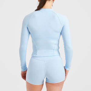 New Fashion Women Gym All Day Wrap Waist Long Sleeve Top Ribbed Women Yoga Set <b>Sports</b> <b>Bra</b> Scrunch Leggings - Product Image 2