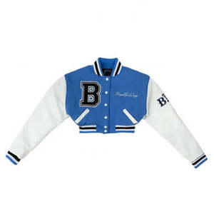 Blouson universitaire court personnalisable pour femme, coupe-vent, respirant, écologique, style baseball, vente en gros pour la saison hivernale - Product Image 3