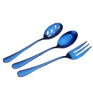 Couverts en acier inoxydable plaqué couleur argent avec poignée de bonne qualité couverts allant au lave-vaisselle pour la maison, le restaurant et l'hôtel ensemble de 4 - Product Image 5