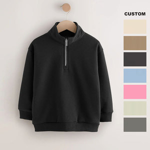 Logo personalizzato bambini manica lunga <span class=keywords><strong>con</strong></span> <span class=keywords><strong>cerniera</strong></span> collo Pullover quarto di Zip <span class=keywords><strong>felpe</strong></span> autunno inverno vestiti per bambini - Product Image 1