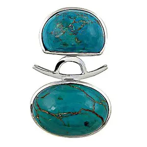 Women's Silver <b>Turquoise</b> Pendant <b>Necklace</b> 14K Gold Platinum Rose Gold Rhodium Plating; Trendy Gift Featuring Opal Diamond Pearl - Product Image 1