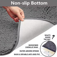 Tapis de bain en microfibre 100% polyester ultra-doux et écologique, antidérapant, séchage rapide, absorbant, antibactérien, résistant au rétrécissement, 120 GSM