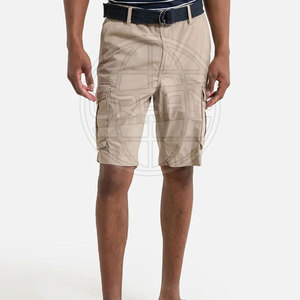 Marque privée Short cargo sportif pour homme 100% coton avec taille élastique et multi-poches de couleur unie à vendre - Product Image 2