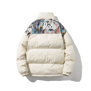 Vente en gros logo brodé sur mesure vestes d'extérieur à capuche bouffantes imperméables chaudes d'hiver à mémoire de forme pour hommes - Product Image 4