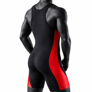 Combinaison de lutte personnalisée bicolore, respirante, extensible, séchage rapide, uniforme d'équipe, OEM ODM, vente en gros - Product Image 5